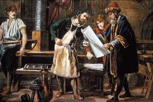 1440 г. Иоганн Гутенберг изобретает книгопечатание подвижными литерами