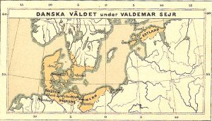 1219 г. Вальдемар II, король Дании, победил эстов-язычников