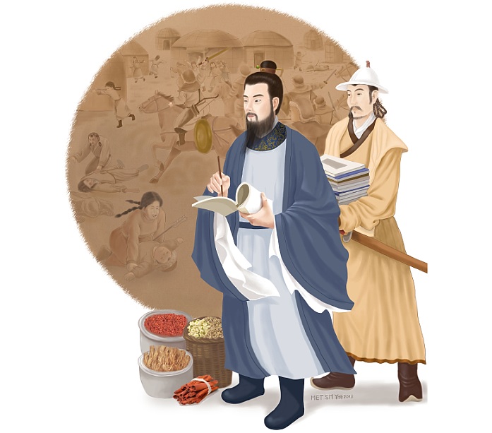 1215 г. Елюй Чуцай астролог и советник Алтан-хана предстаёт перед Чингисханом