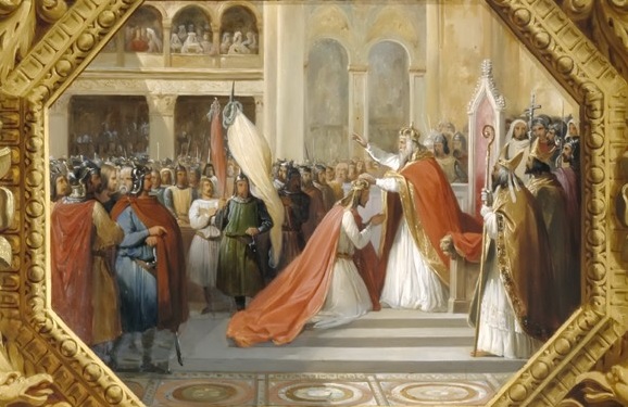 816 г. Папа Римский Стефан короновал Людовика I Благочестивого как правителя Римской империи