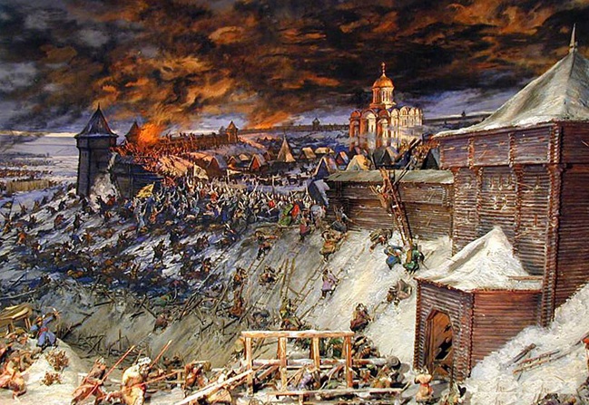 1169 г. Андрей Боголюбский объединил силы 50 русских городов в армию, захватившую Киев