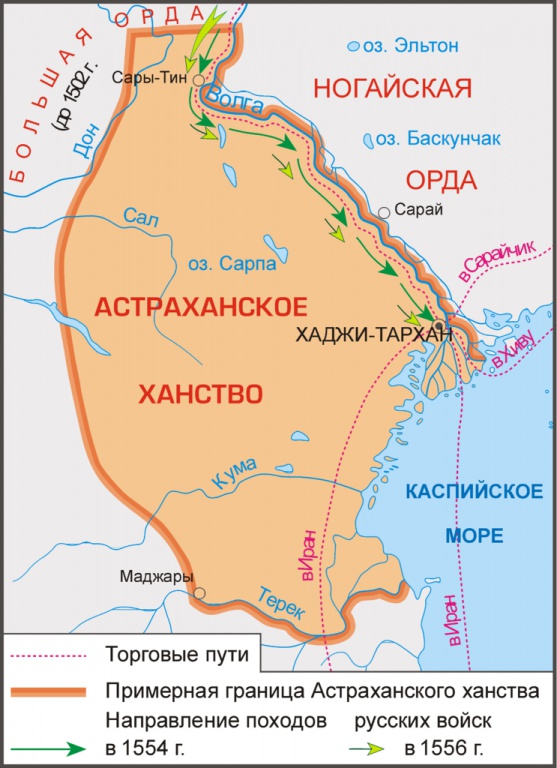 1556 г. Иван IV Грозный присоединил Астраханское ханство к Московскому государству