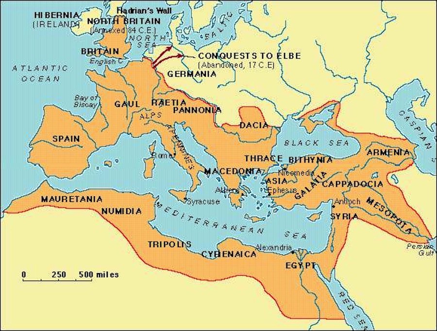 115 г. Траян достиг крайней точки римских завоеваний на Востоке