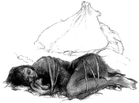 -30 000 г. до н.э. Кроманьонец захоронил связанную женщину