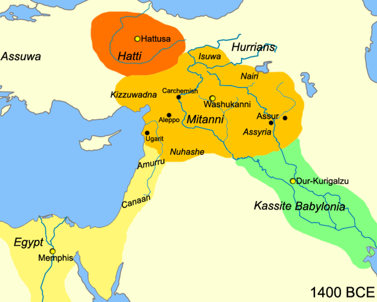 -1400 г. до н.э. Артатама I правитель Митанни отвоевал выход к Средиземному морю у Египта
