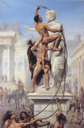 410 г. Аларих, правитель вестготов, захватывает и грабит Рим
