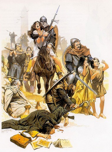 882 г. Годфрид, конунг норманнов, вторгается в Лотарингию и сжигает дворец в Ахене